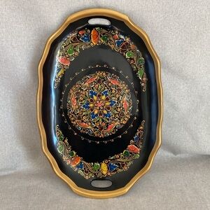 Vintage hand painted wood tray